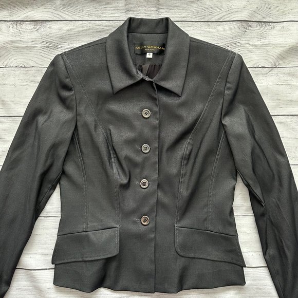 NEW Vintage Designer Kelly Graham NEW YORK 2-Piece Gray Suit BLAZER & SKIRT 6 - Picture 5 of 11